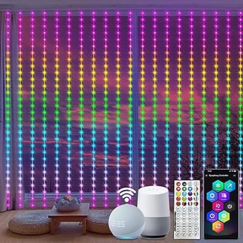 ZAIYW Smart Color Changing Curtain Lights Work with Alexa, 20x10Ft 600 LED Curtain Lights with APP Control Music Sync, WiFi Fairy Curtain Light Plug in for Christmas Wedding Outdoor Decor