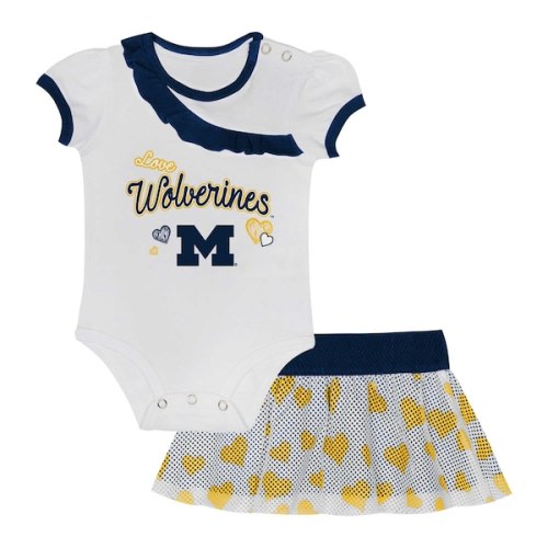 Michigan Wolverines Girls Newborn & Infant Two-Piece Love My Team Bodysuit & Skirt Set