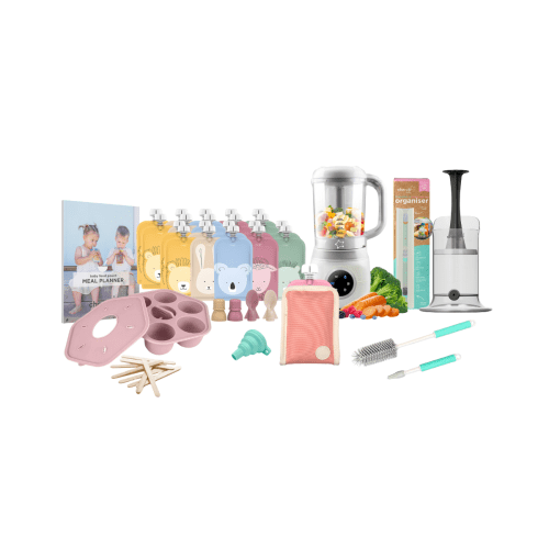 Automatic Baby Food Maker, Steriliser & Warmer Dusty Rose & Sand Bundle