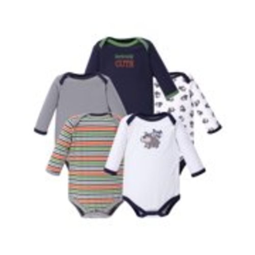 Luvable Friends Baby Boy Long-Sleeve Bodysuit 5-pack