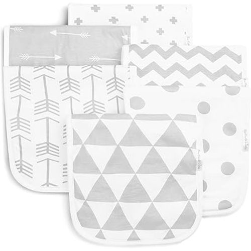 BaeBae Goods Burp Cloths for Baby Boy & Girl - Ultra Absorbent Burping Rags - Anti Shrink Unisex Burpy Clothes - Super Soft Jersey Cotton, Large 21"x10" - Thick for Newborn Cloth Diapers - 6 Pack