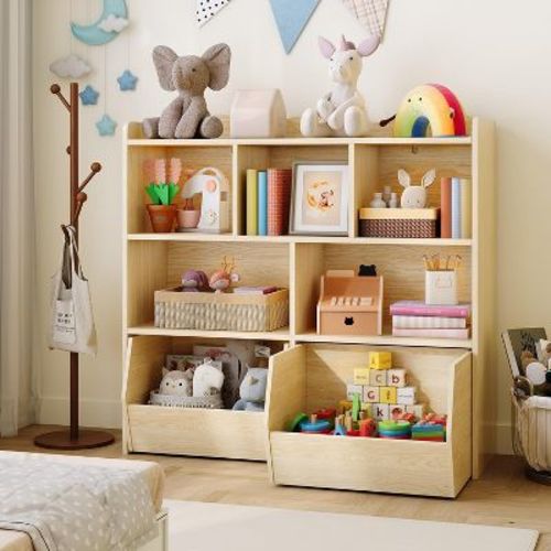 Toy Storage Organizer, Kid Bookshelf, Toy Storage Cabinet, Toddler Book Shelf for Kid Room, Bedroom, Nursery, Living Room