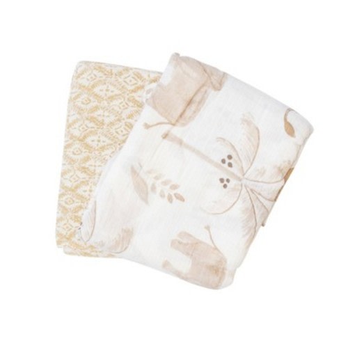 Crane Baby Muslin Swaddle Blanket - 2pk, Color: Kendi