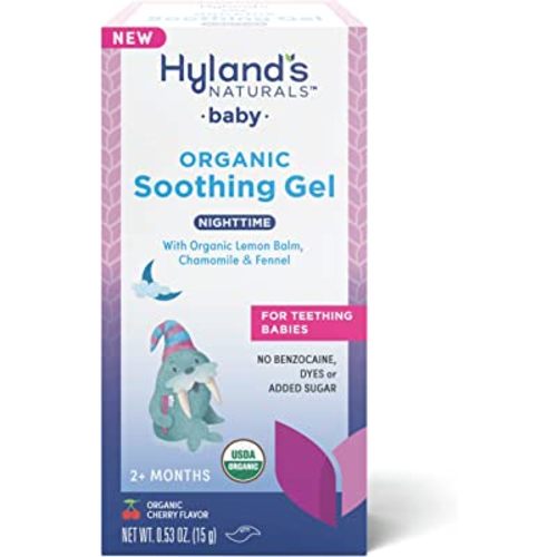 Hyland's Naturals Baby - Organic Night Oral Soothing Gel, with Chamomile, Calendula, & Fennel, Natural Relief of Oral Discomfort, Irritability & Swelling, Easy-to-Apply, Ages 2 Months & Up, 0.53 Ounce