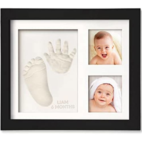 Baby Hand and Footprint Kit - Baby Footprint Kit, Baby Keepsake, Baby Shower Gifts for Mom, Baby Picture Frame for Baby Registry Boys, Girls, Baby Photo Frame,Personalized Baby Gifts (Onyx Black)