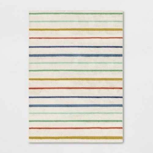 Striped Kids' Rug - Pillowfort™, Color: Cream, Size: 5'x7'