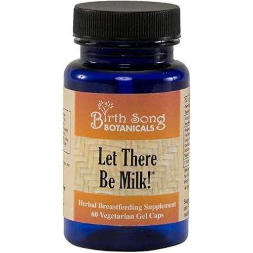 Let There Be Milk, Organic Lactation Capsules, Herbal Breastfeeding Supplement with Blessed Thistle, 60 Count