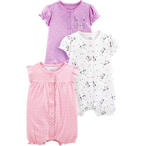 Simple Joys by Carter's baby-girls 3-pack Snap-up Rompers