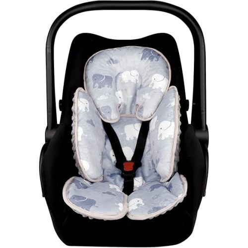TANOFAR Infant Car Seat Head Support, Soft Baby Carseat Head & Body Support, Elephant Baby Car Seat Insert Cushion for Newborn Boys