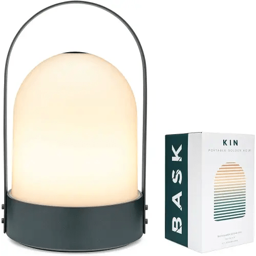 BASK KIN Portable Cordless Lantern Table Lamp | USB Rechargeable | Powerful Long-Lasting 4000mAh Battery | Kids Bedroom | Indoor / Outdoor Light | Easy 3-Step Touch Dimmable | UltraBright LED