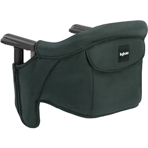 Inglesina Fast Table Chair, Dark Green - High Chair for Babies & Toddlers 6-36 Months - Fits Tables 0.8'' to 3.5'' Thick - Collapsible, Portable Design - includes Travel Bag - BPA Free