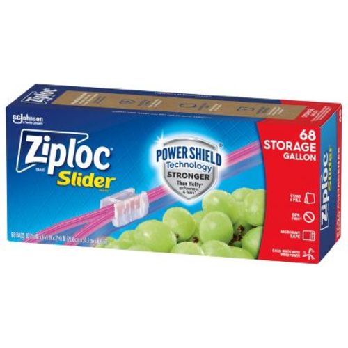 Ziploc Slider Storage Gallon Bags with Power Shield Technology - 68ct