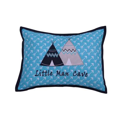 Bacati - Decorative Pillow, Woodlands Aqua/Navy/Grey