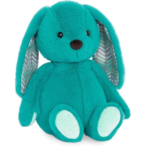 B. toys – 12-Inch Plush Bunny – Super Soft Stuffed Animal – Washable Rabbit Toy – for Babies, Toddlers, Kids – Happy Hues – Cottontail Cutie Teal Bunny – 0+ Months