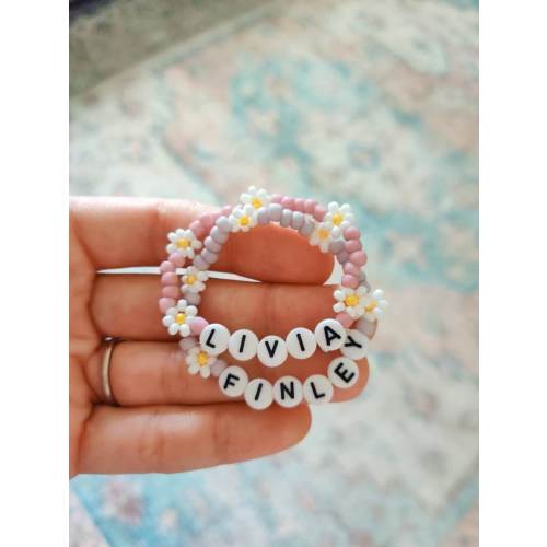 Twin Name Bracelets Twin Identifier Bracelets Twin Girls - Etsy
