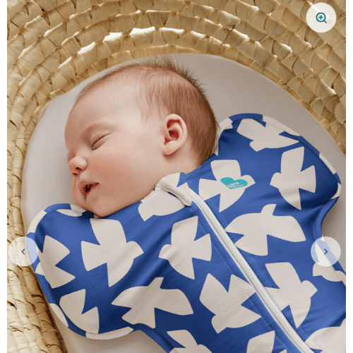 Swaddle Up™ 1.0 TOG Cotton Cobalt Paperbirds
