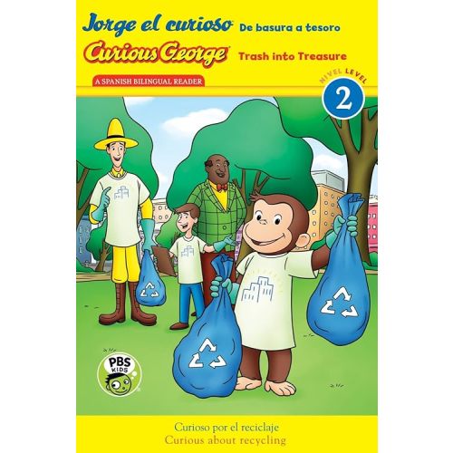 Curious George: Trash into Treasure/Jorge el curioso: De basura a tesoro: Bilingual English-Spanish Paperback – March 26, 2019