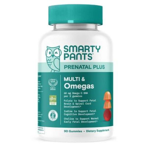 SmartyPants Prenatal Plus Multivitamin & Omegas Gummies with Methylfolate, C, D3, B12 & Zinc - 90ct