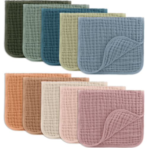Muslin Burp Cloths - Pack of 10