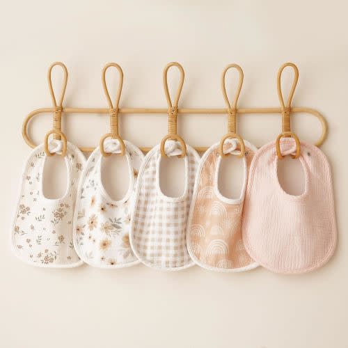 Konssy Muslin Baby Bibs 8 Pack Baby Bandana Drool Bibs for Unisex Boys Girls, 8 Solid Colors Set for Teething Drooling