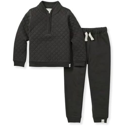 Burt's Bees Baby Baby Boys' Shirt and Pant Set, Top & Bottom Outfit Bundle, 100% Organic Cotton