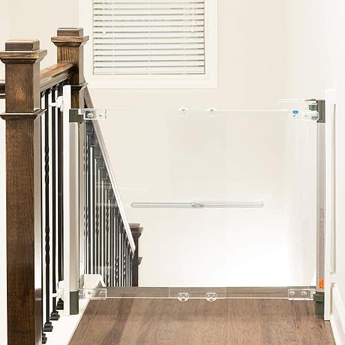 Qdos Safety Crystal Designer Baby Safety Gate - Meets Tougher European Standards - Modern Design and Unparalleled Safety - Beauty & Safety Together at Last - Simple Installation | Hardware Mount