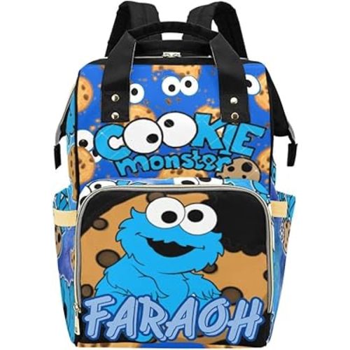 Cookie Monster Diaper Bag, Sesame Street Character Print