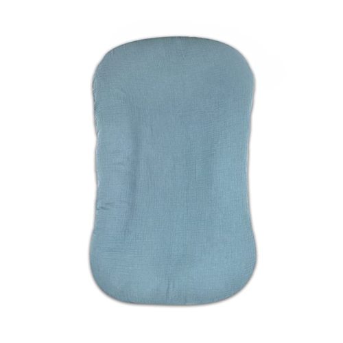 Hooyax Muslin Baby Lounger Cover Soft Organic Cotton Slipcover Fits Newborn Lounger for Baby Boys and Girls (blue) - Blue