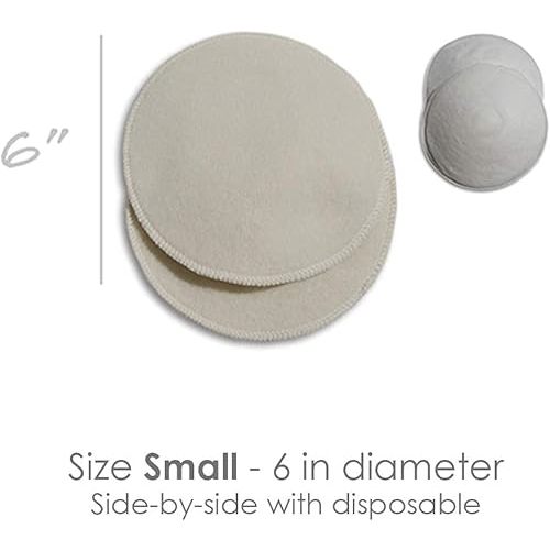 Merino Wool Nursing Pads, Style Softline, Regular Thickness, Size Small - 6 in. Diameter