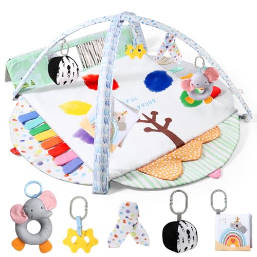 Baby Gym Play Mat, Sensory Development Baby Activity Mat for Toddlers, Activity Gym Playmat for Infants, Baby Christmas Birthday Gifts for Toddlers Infants 0-3-6-9-12-18 Months