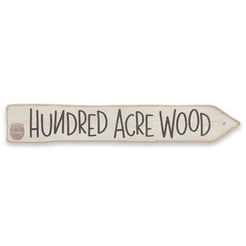 Disney Winnie the Pooh Hundred Acre Wood Arrow Wall Decor - Fun Hundred Acre Wood Sign for Kids' Bedroom or Nursery