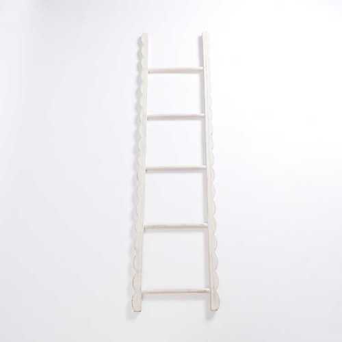 Whitewash Wood Scalloped Decorative Ladder | Kirklands Home