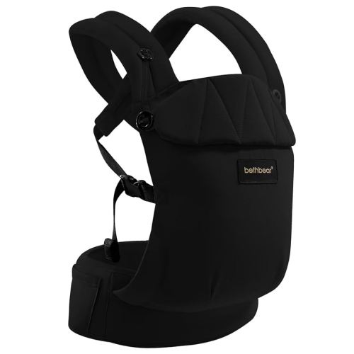 Baby Carrier Newborn to Toddler 7-45 lbs with Natural Material, Ergonomic Design,Versatile and Adjustable,Hands Free for Moms&Dads,Black