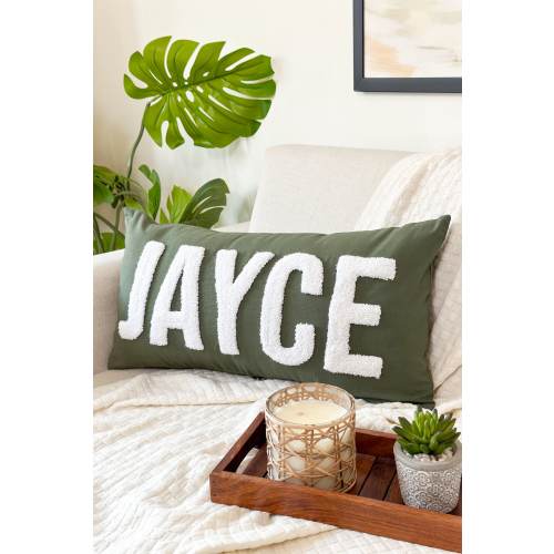 Custom Baby Name Pillow Cover,Punch Needle Name Pillow Cover, Kid Room Decor, Nursery Gift, Dorm Room Décor, Slumber Party Gift