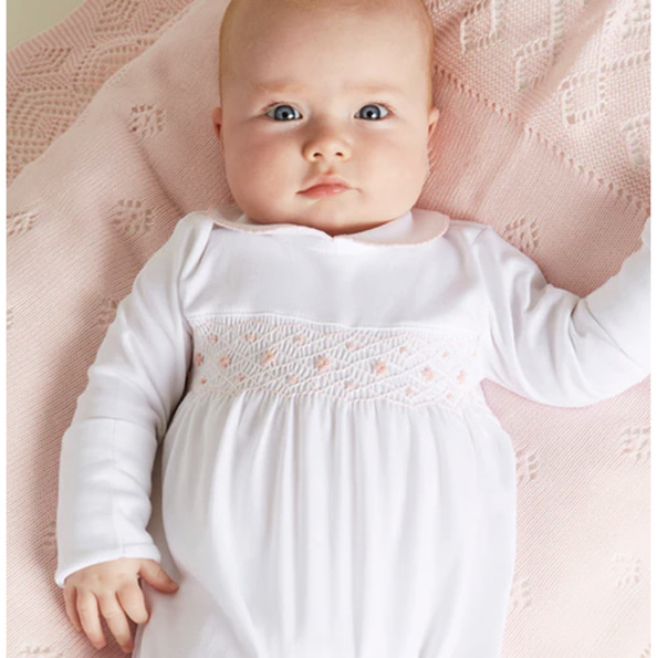 Pink Hand Smocked Cotton All-in-One – Pepa London