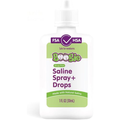 Boogie Baby Saline Nasal Spray and Drops, Allergy Relief, Nasal Spray Decongestant, FSA/HSA Eligible, Made with Natural Saline, Fresh Scent, 1 Ounce (Pack of 1)