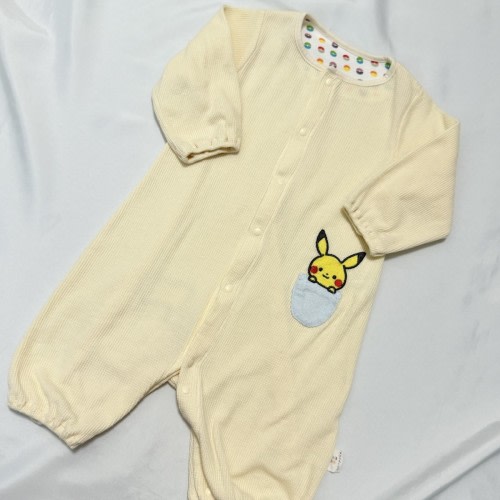 Pokemon Monpoke Pikachu Coverall Romper 0-9m Baby Clothes Yellow Boys Girls