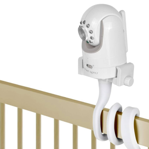 Baby Monitor Mount Camera Shelf Compatible with Infant Optics DXR 8 & DXR-8 Pro and Most Other Baby Monitors,Universal Baby Camera Holder,Attaches to Crib Cot Shelves or Furniture (White)