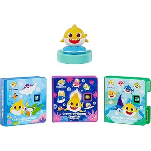 Little Tikes Story Dream Machine Baby Shark Heroes Collection, Storytime, Books, Audio Character, Toy Gift for Toddlers, Kids Girls Boys Ages 3+