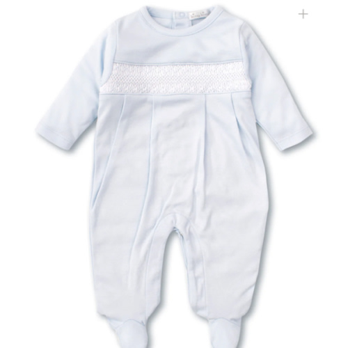 Hand Smocked CLB Charmed Blue Footie