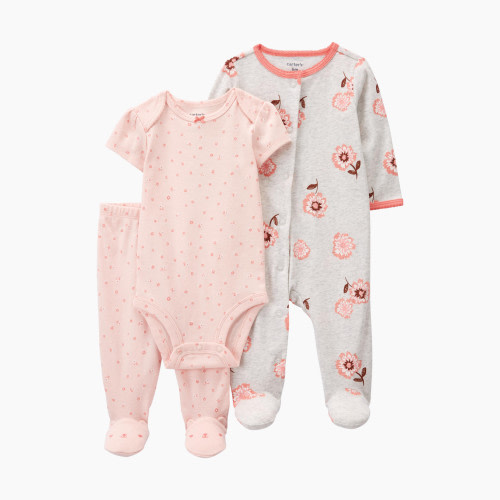 Carter's 3-Piece Floral Sleep & Play & Pant Set - Pink, Nb