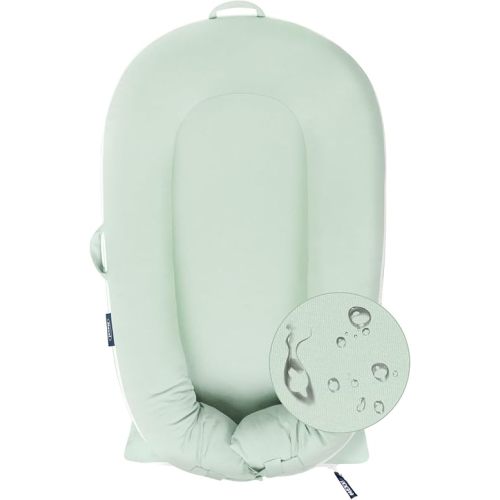 Organic Replacement Cover with Waterproof Pad | Premium Quality Spare Cover Certified Organic Cotton | Protects Against leaks | [Fits Dockatot Deluxe + Docks] (Cover Only) (Pistacho Green)