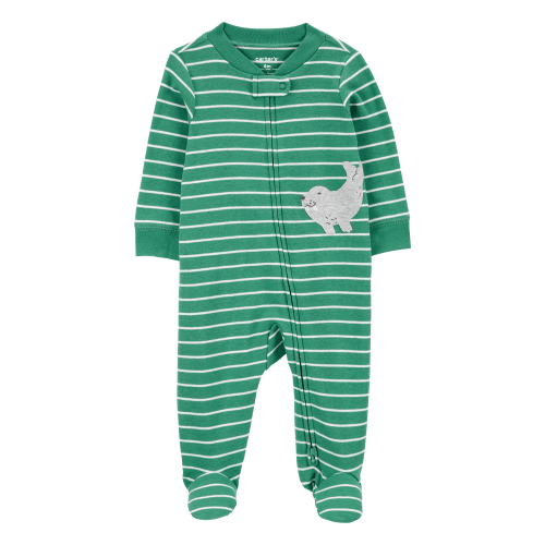 Baby Striped Walrus 2-Way Zip Sleep & Play Pajamas - Carter's | Carter's
