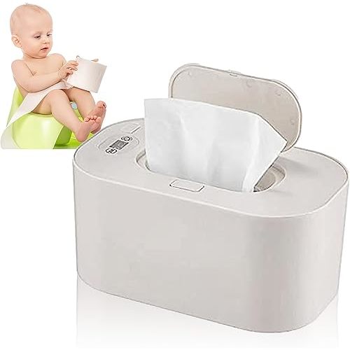 HURRISE Wet Wipe Warmer, Large Capacity LED Screen Heated Wipes Dispenser,Baby Wet Wipes Dispenser Portable Baby Wet Wipes Dispenser Baby Wipe Warmer for Babies