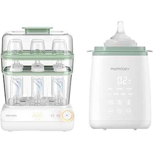Momcozy 3 Layers Large Bottle Sterilizer and Dryer & Momcozy Bottle Warmer