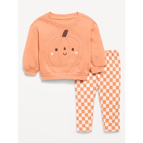 Pumpkin Sweatshirt and Leggings Set