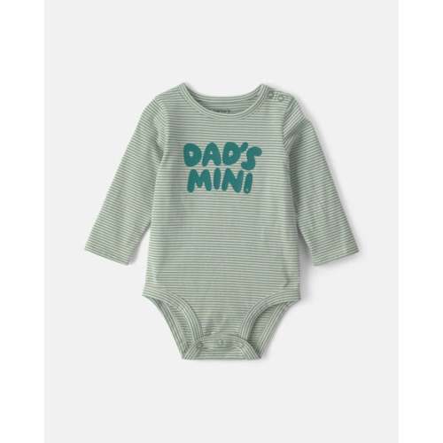 Baby Boy 'Dad's Mini' Long-Sleeve Graphic Bodysuit - Green | Carter's