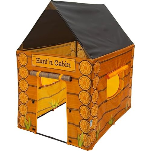 Pacific Play Tents 61804 Kids Hunt'n Cabin Tent Playhouse, 39" x 27" x 43", Brown