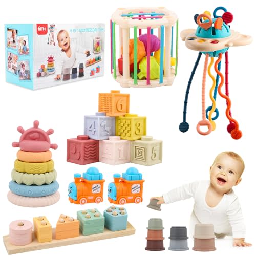 LUCKFUTURE Premium Baby Toys for 6-18 Months, 8 in 1 Montessori Toys Set, Educational Learning Toys for Toddlers 1-3 Years Old Trendy Babies Gifts for Boys & Girls