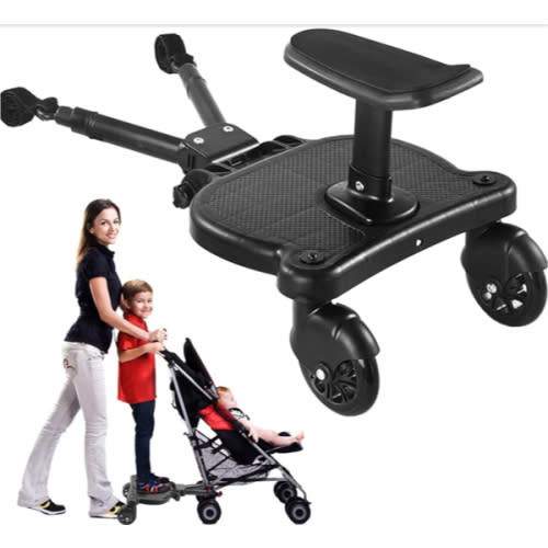 Amazon.com : 2025 New-Universal Stroller Board with Detachable Seat, 2in1 Sit and Stand Stroller Glider Board for Most Strollers, Holds Children Up to 55 LBs Stroller Standing Board (Black) : Baby